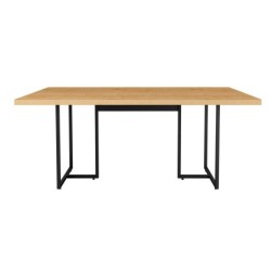 Mesa PRIME 40, metal negro, tapa MDP color natural, 180 x 90 cms 2