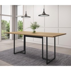 Mesa PRIME 25, metal negro, tapa MDP color avellana, 180 x 90 cms 2