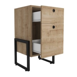 Cajonera WOLLY, multiusos, metal negro, 2 cajones, MDP miel 2