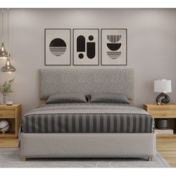 Cabecero UNI 140, MDP miel, tejido panamá, 140x5x90 cms 2