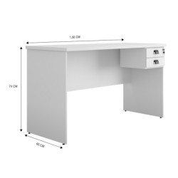 Mesa de oficina ECO, 2 cajones, bilaminado color platino, 150 x 60 cms 2