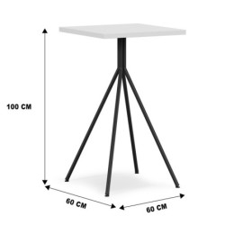 Mesa BISTRÓ, alta, metal negro, tapa de MDP color blanco, 60 x 60 cms 2