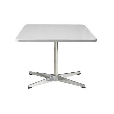 Mesa SW, baja, cromada, blanca, 60 X 60 cms