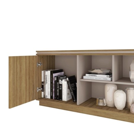 Mueble TV SIMETRIA, miel y cacao, 180 cms.