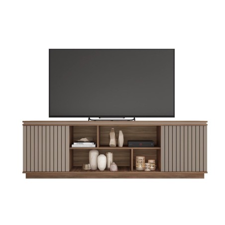 Mueble TV SIMETRIA, nogal y fendi, 180 cms.