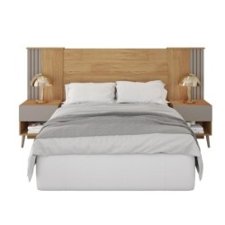 Cabecero PROXIMUS, extensible, 2 mesillas de noche, MDP buriti - fendi 2