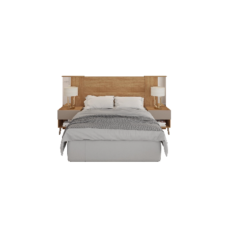 Cabecero REFLEX, extensible, 2 mesillas de noche, MDP buriti - fendi