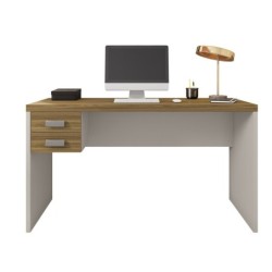 Mesa de oficina STUDIO 136, 2 cajones, bilaminado miel y cacao, 136 x 60 cms 2