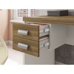 Mesa de oficina STUDIO 90, 2 cajones, bilaminado miel y cacao, 90 x 45 cms 2