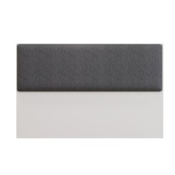 Cabecero UNI 160, MDP blanco, tejido chumbo, 160x5x90 cms 2