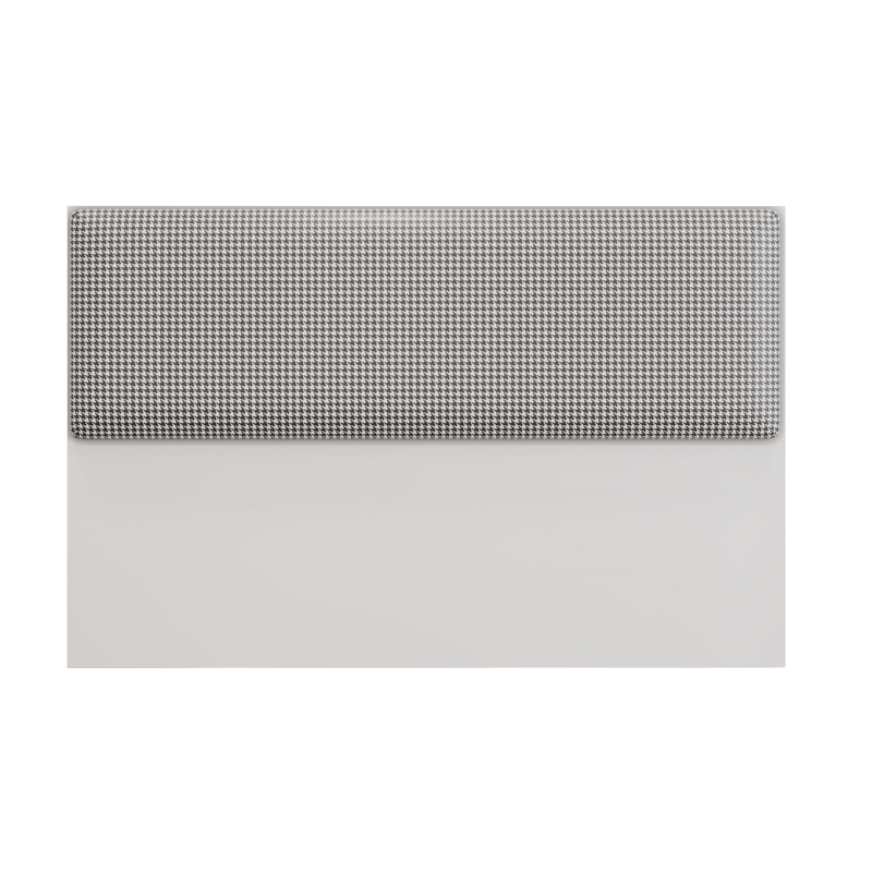 Cabecero UNI 160, MDP blanco, tejido pied poule, 160x5x90 cms