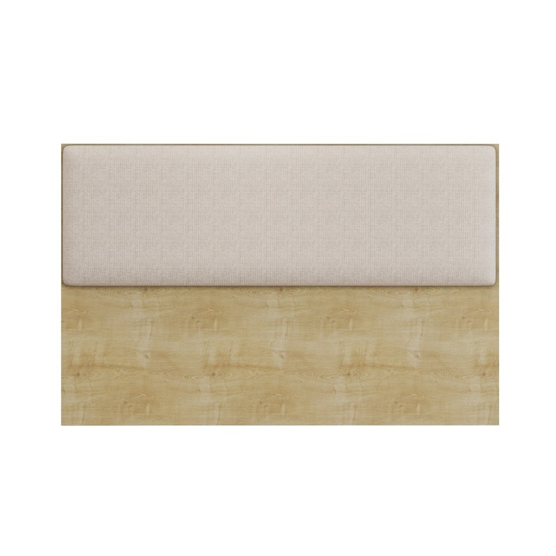 Cabecero UNI 160, MDP natura, tejido lino beige, 160x5x90 cms