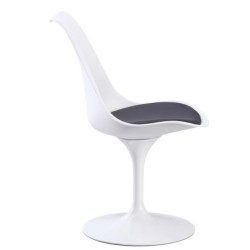Silla TUL MT, metal, polipropileno blanco, cojín negro 2