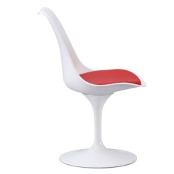 Silla TUL MT, metal, polipropileno blanco, cojín rojo 2