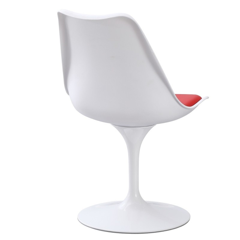 Silla TUL MT, metal, polipropileno blanco, cojín rojo