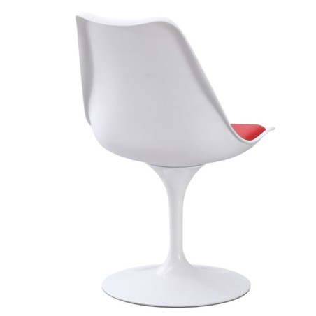 Silla TUL MT, metal, polipropileno blanco, cojín rojo