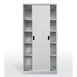 Armario metálico OLIMPO, puertas correderas, gris ral 7035, 90x46x185 cms 2
