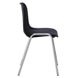 Silla CARCASA, apilable, cromada, polipropileno negro 2