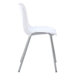 Silla CARCASA, apilable, cromada, polipropileno blanco 2