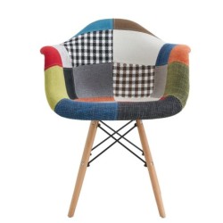 Sillón STAR PAT22, madera, tejido patchwork color 22 2