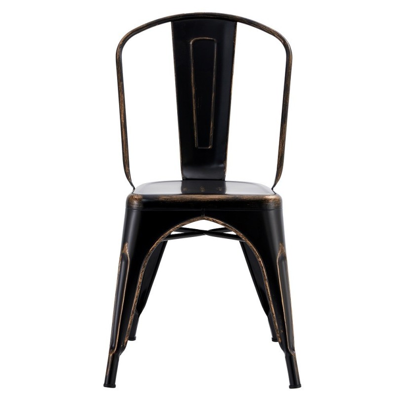 Silla TOL EK VINTAGE, acero, negra
