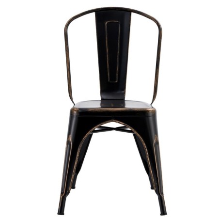 Silla TOL EK VINTAGE, acero, negra