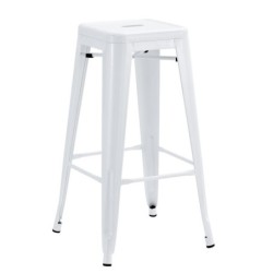 Taburete TOL EK LIMITED, acero, blanco