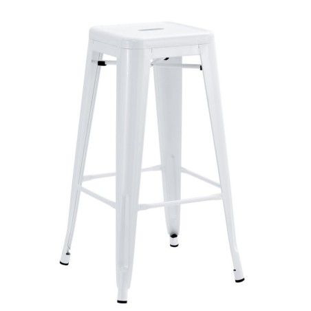 Taburete TOL EK LIMITED, acero, blanco
