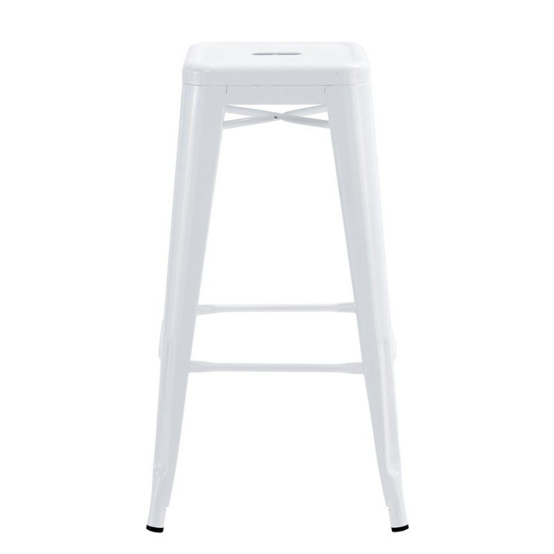 Taburete TOL EK LIMITED, acero, blanco