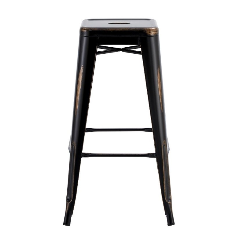 Taburete TOL EK VINTAGE, acero, negro