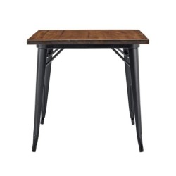 Mesa TOL EK WOOD, acero, madera, negra, 80x80 cms 2