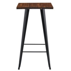Mesa TOL EK WOOD, alta, acero, madera, negra, 60x60 cms 2