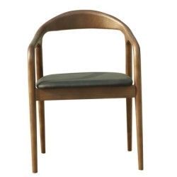 Sillón BALCANES, madera de haya, nogal, similpiel negro 2