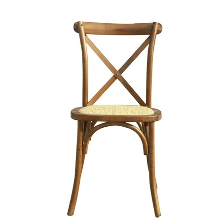 Silla CROSS SX, madera de haya, nogal, asiento de ratán