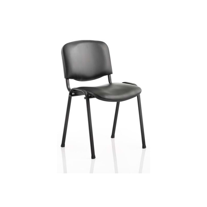 Silla NIZA NEW, chasis epoxi negro, similpiel naples negra