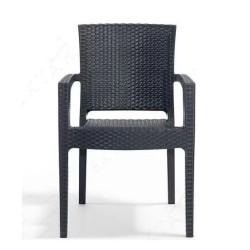 Sillón LIDO, apilable, polipropileno antracita