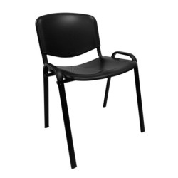Silla NIZA, chasis negro y plástico negro