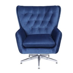 Sillón BÉCQUER, giratorio, regulable, tapizado velvet azul 2