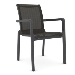 Sillón NEPTUNO, apilable, polipropileno y batyline antracita