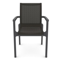 Sillón NEPTUNO, apilable, polipropileno y batyline antracita 2