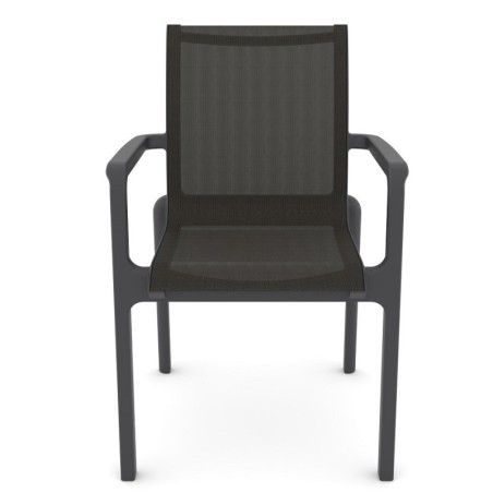 Sillón NEPTUNO, apilable, polipropileno y batyline antracita