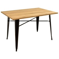 Mesa TOL, acero, negra, madera, 120x80 cms