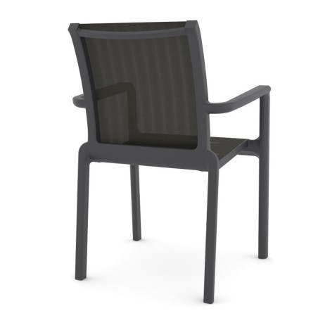 Sillón NEPTUNO, apilable, polipropileno y batyline antracita