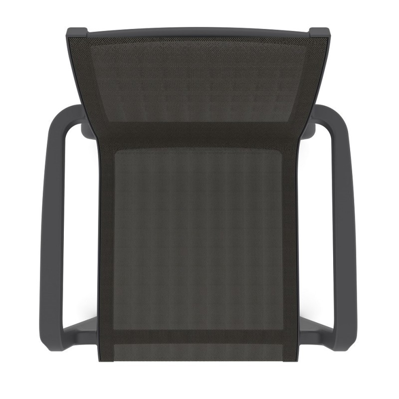 Sillón NEPTUNO, apilable, polipropileno y batyline antracita