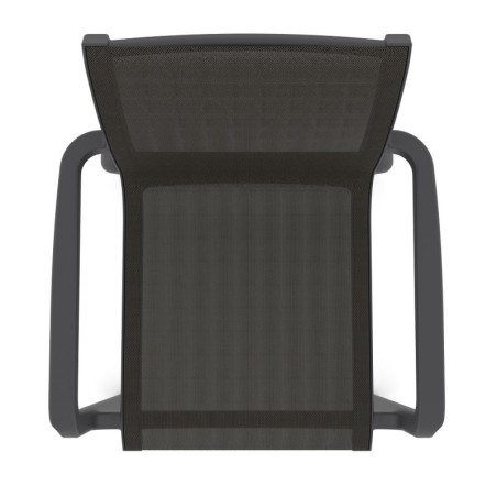 Sillón NEPTUNO, apilable, polipropileno y batyline antracita