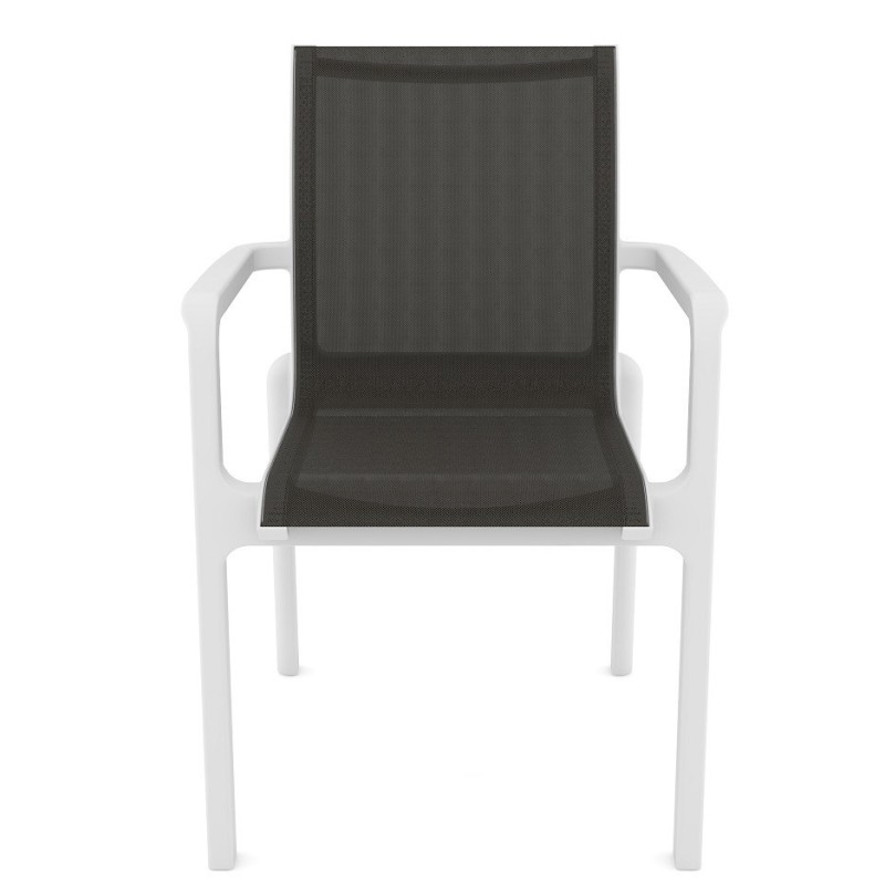 Sillón NEPTUNO, apilable, polipropileno blanco, batyline antracita