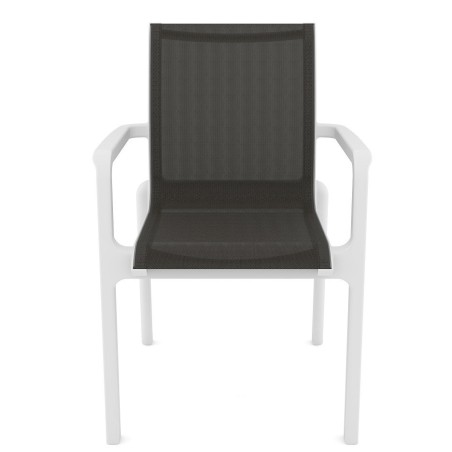 Sillón NEPTUNO, apilable, polipropileno blanco, batyline antracita