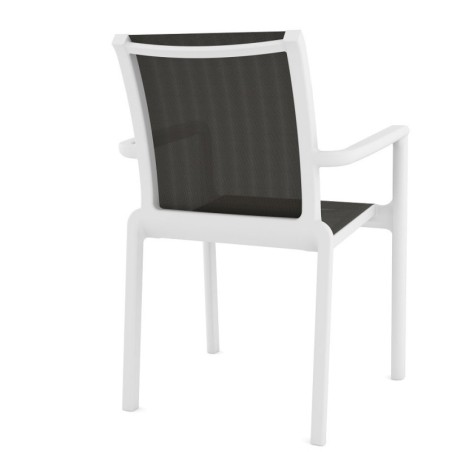 Sillón NEPTUNO, apilable, polipropileno blanco, batyline antracita