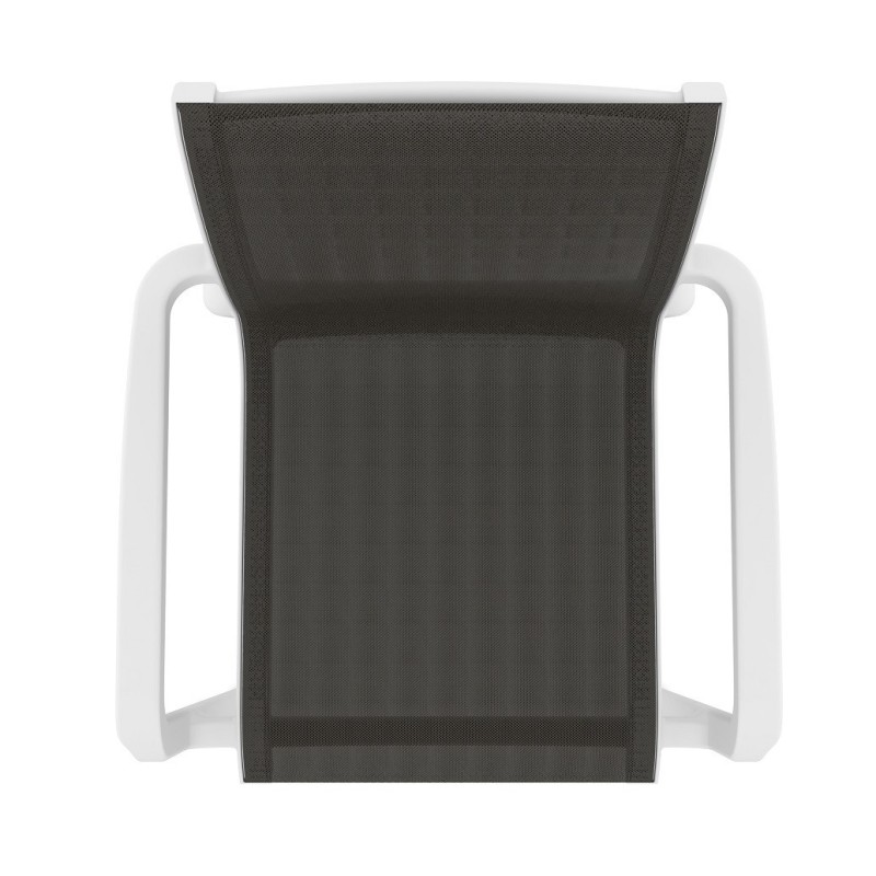 Sillón NEPTUNO, apilable, polipropileno blanco, batyline antracita