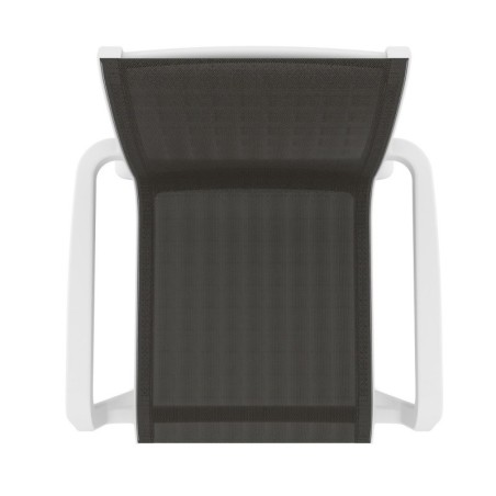 Sillón NEPTUNO, apilable, polipropileno blanco, batyline antracita
